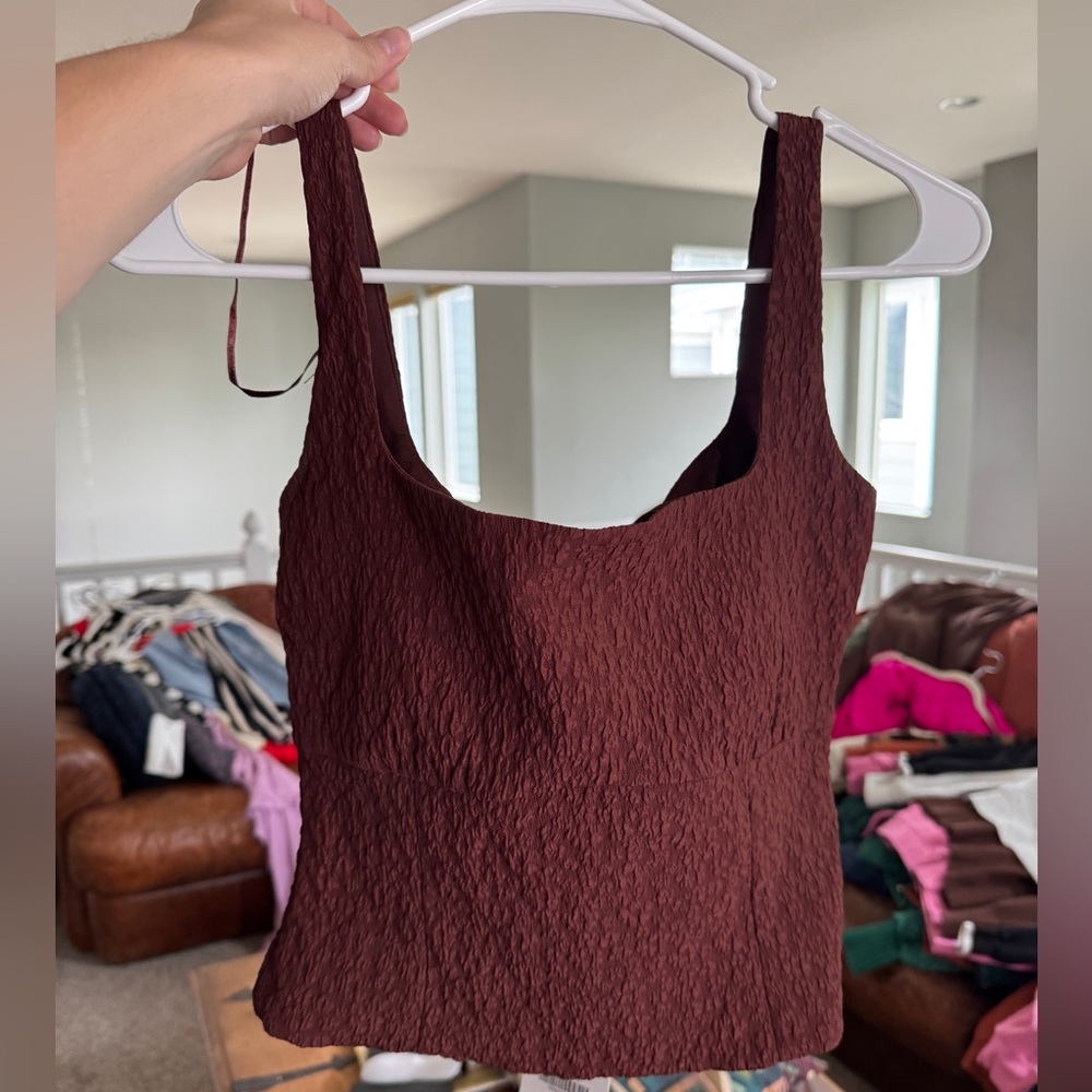 Brown Zara Top, Size M, Runs Small, Never Worn
